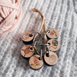 Natural Bamboo Stitch Markers for Knitting | Handmade